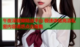 午夜淫视频精选平台 极速体验高清私密内容诱惑点击观看