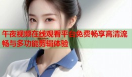午夜视频在线观看平台免费畅享高清流畅与多功能剪辑体验