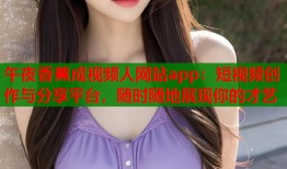 午夜香蕉成视频人网站app：短视频创作与分享平台，随时随地展现你的才艺