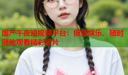 国产午夜短视频平台：极致娱乐，随时随地观看精彩短片