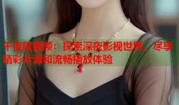 午夜院视频：探索深夜影视世界，尽享精彩片源和流畅播放体验