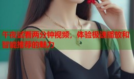 午夜试看两分钟视频，体验极速播放和智能推荐的魅力