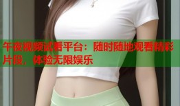 午夜视频试看平台：随时随地观看精彩片段，体验无限娱乐