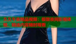 久久午夜精品视频：极致夜间影视体验，精选内容随时观看